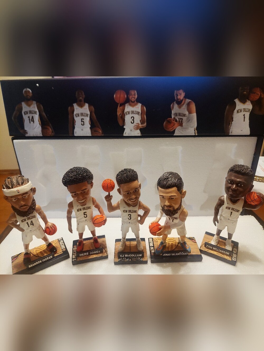 New Orleans Pelicans, Set Of 5, NBA Bobblehead, New,  2022-23 Edition